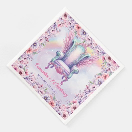 Unicorn Rainbows Birthday Party Feelsesseln Serviette (Ecke)