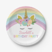 Unicorn Rainbows Birthday Party Paper Teller (Vorderseite)