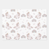 Unicorn Rainbows Boho Trendy Pink Gray Blue Geschenkpapier Set (Vorderseite 2)