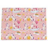 Unicorn Rainbows Große Geschenktüte (Vorderseite)