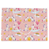 Unicorn Rainbows Große Geschenktüte (Rückseite)