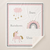 Unicorn Rainbows Pink Boho Muster Sherpadecke (Vorderseite)