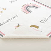 Unicorn Rainbows Pink Boho Muster Sherpadecke (3/4)