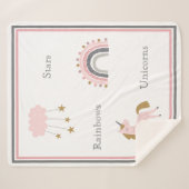 Unicorn Rainbows Pink Boho Muster Sherpadecke (Vorderseite (Horizontal))