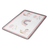 Unicorn Rainbows Stars Pink Boho Muster Badematte (Schrägansicht)