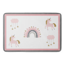 Unicorn Rainbows Stars Pink Boho Muster