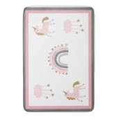 Unicorn Rainbows Stars Pink Boho Muster Badematte (Vorderseite Vertikal)