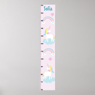 Unicorn & Rainbows Wachstumsdiagramm Behalten auf  Poster