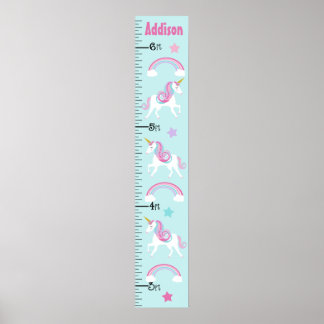 Unicorn & Rainbows Wachstumsdiagramm Behalten auf Poster
