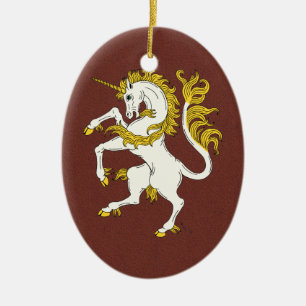 Unicorn Rampant Keramikornament