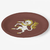 Unicorn Rampant Pappteller (Schrägansicht)