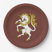 Unicorn Rampant Pappteller (Vorderseite)