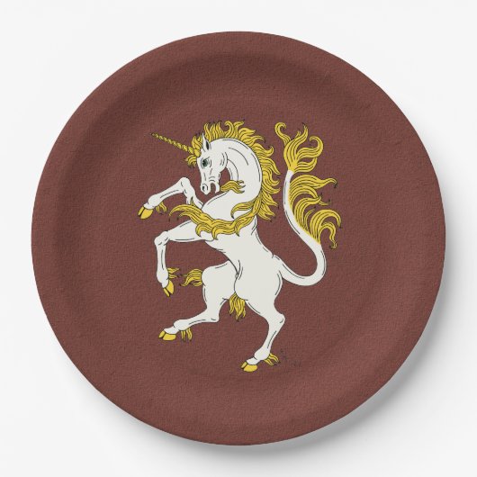 Unicorn Rampant Pappteller (Vorderseite)