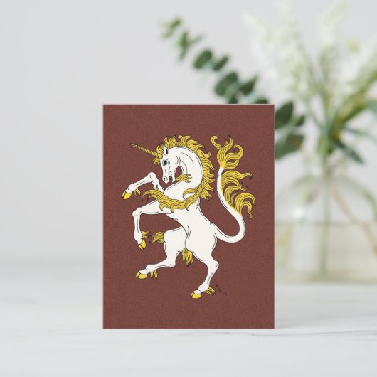 Unicorn Rampant Postkarte (Stehend Vorderseite)