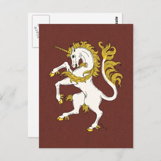 Unicorn Rampant Postkarte (Vorne/Hinten)