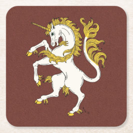 Unicorn Rampant Rechteckiger Pappuntersetzer