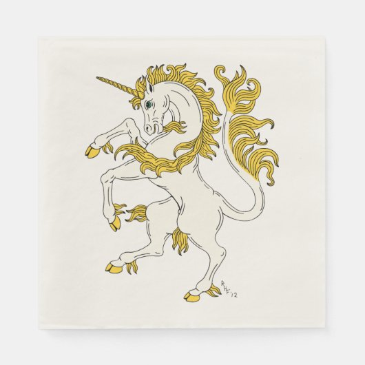 Unicorn Rampant Serviette (Vorderseite)
