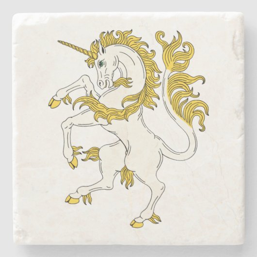 Unicorn Rampant Steinuntersetzer (Vorderseite)