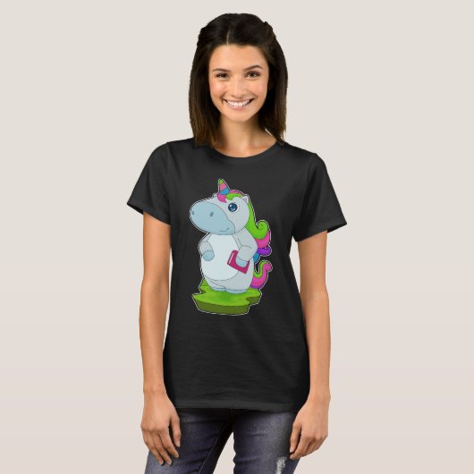 Unicorn Reading Book T-Shirt (Vorne ganz)