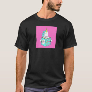 Unicorn Reading Magic Tricks Buch Niedlicher Spaß T-Shirt