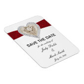 Unicorn Red Lace Save the Date Magnet (Rechte Seite)