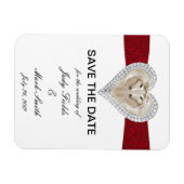 Unicorn Red Lace Save the Date Magnet (Horizontal)