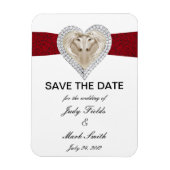 Unicorn Red Lace Save the Date Magnet (Vertikal)