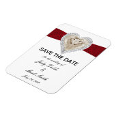 Unicorn Red Lace Save the Date Magnet (Linke Seite)