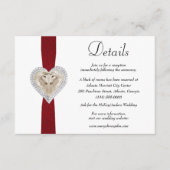 Unicorn Red Lace Wedding Details Begleitkarte (Vorderseite)