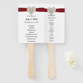 Unicorn Red Lace Wedding Program Fans Fächer