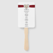 Unicorn Red Lace Wedding Program Fans Fächer (Rückseite)