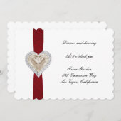 Unicorn Red Lace Wedding Reception Card Einladung (Vorne/Hinten)