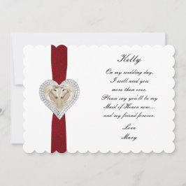 Unicorn Red Lace Wedding Trauzeugin Card Einladung