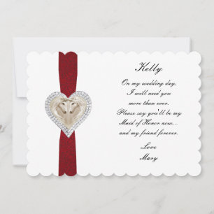 Unicorn Red Lace Wedding Trauzeugin Card Einladung