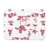 Unicorn Red Toile Magnet (Horizontal)