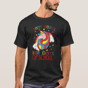 Unicorn Regenbogen 100th Days Happy Magical 100 Da T-Shirt