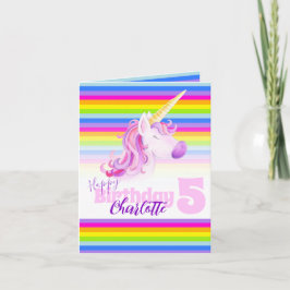 Unicorn Regenbogen 5. Geburtstagskarte Karte