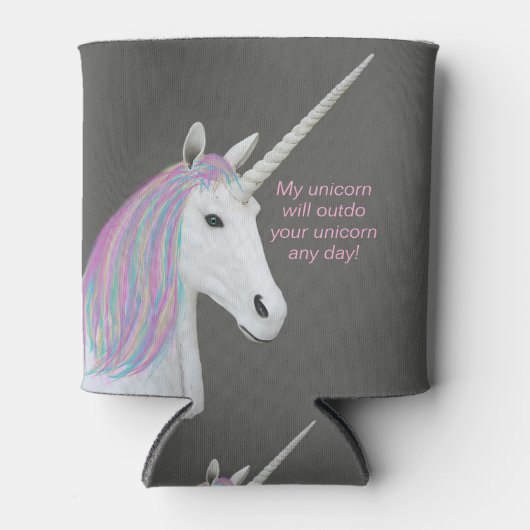 Unicorn Regenbogen Custom Can Cooler Dosenkühler (Vorderseite)