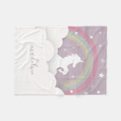 Unicorn-Regenbogen hat den lila personalisierten Fleecedecke (Vorderseite (Horizontal))