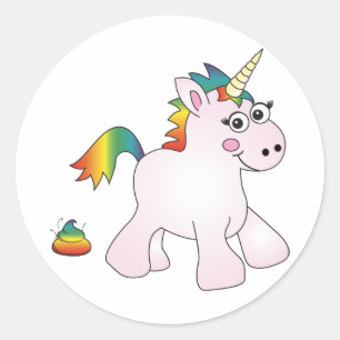 Unicorn-Regenbogen kacken - Aufkleber