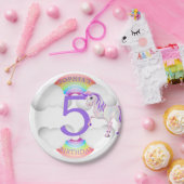 Unicorn Regenbogen Magisches Niedliches Zeitalter  Pappteller (Party)