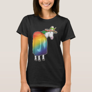 Unicorn Regenbogen Mexikanischer Hut T-Shirt