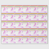 Unicorn Regenbogen personalisierte neue Babypapier Geschenkpapier (Flach)