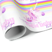 Unicorn Regenbogen personalisierte neue Babypapier Geschenkpapier (Rolleneckpunkt)
