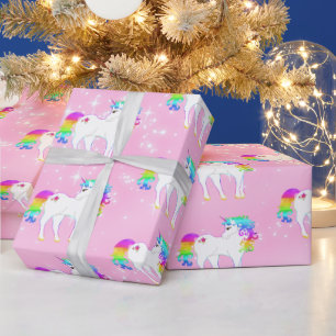 Unicorn Regenbogen Pink Niedlich Geschenkpapier
