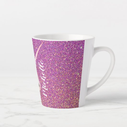 Unicorn Regenbogen Rosa Glitzer Fantasy Magisch Milchtasse (Rechts)