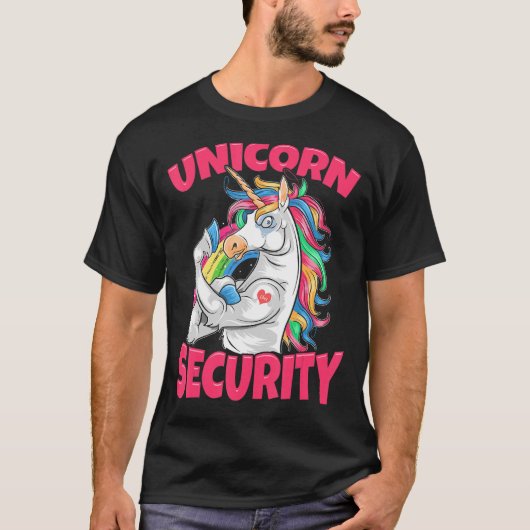 Unicorn-Regenbogen-Sicherheit T-Shirt (Vorderseite)