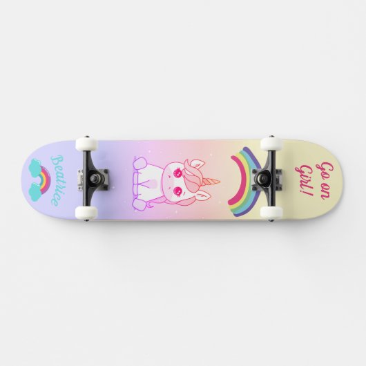 Unicorn Regenbogen Skateboard (Horizontal)