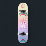 Unicorn Regenbogen Skateboard<br><div class="desc">Unicorn auf Skateboard mit personalisierten Bildunterschriften Unicorn Personalisiert Skateboard KLICKEN Sie auf PERSONALISIEREN TEMPLATE OPTION UND geben Sie den Namen. Cooles Skateboard in lebhaften Farben und für den Hintergrund und ein funky Einhorn auf einem Skateboard. Dieses Skateboard ist eine tolle Geschenkidee für einen Einhornliebhaber.</div>