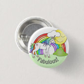 Unicorn-Regenbogen-Sonnenschein-Button-Abzeichen - Button (Vorne & Hinten)